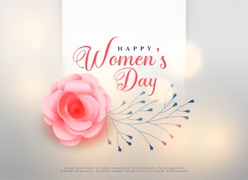 Happy women's day rose flower background card Free Vector