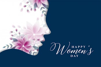 Happy womens day background in flower style Free Vector