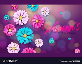 happy womens day design with flower