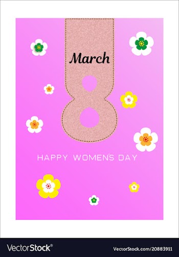 Happy womens day on pink background spring design vector image