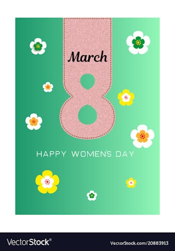 Happy womens day on pink background spring design vector image