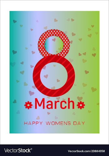 Happy womens day on pink background spring design vector image