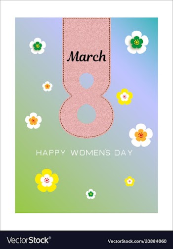 Happy womens day on pink background spring design vector image
