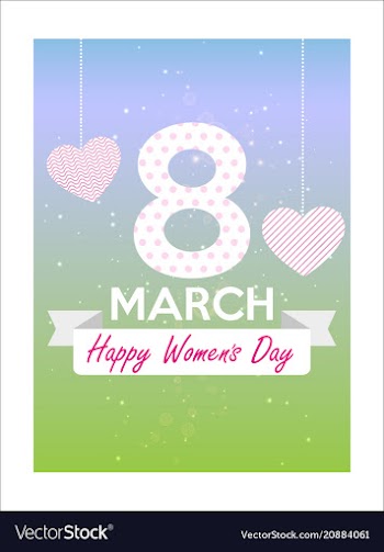 Happy womens day on pink background spring design vector image