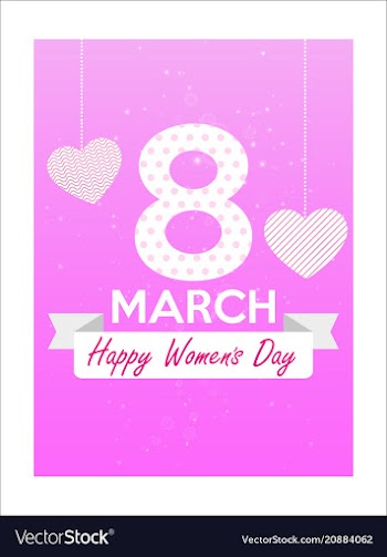 Happy womens day on pink background spring design vector image