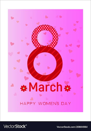 Happy womens day on pink background spring design vector image