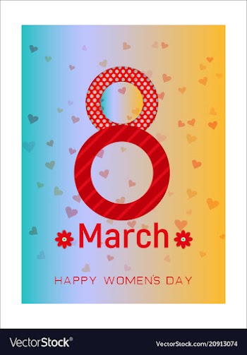 Happy womens day on pink background template for vector image