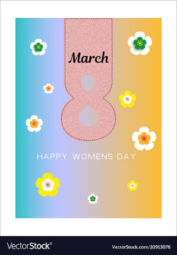 Happy womens day on pink background template for vector image