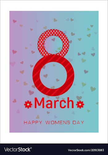 Happy womens day on pink background template for vector image