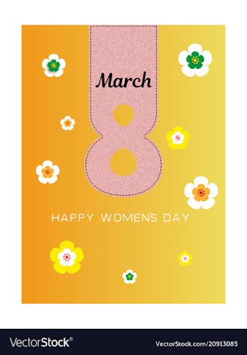 Happy womens day on pink background template for vector image