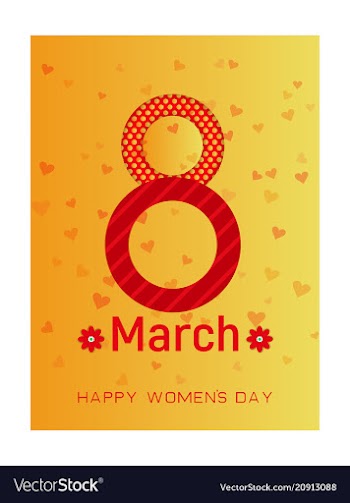Happy womens day on pink background template for vector image