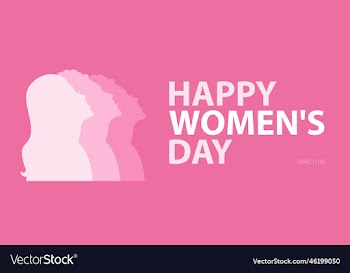 happy womens day silhouettes of female faces