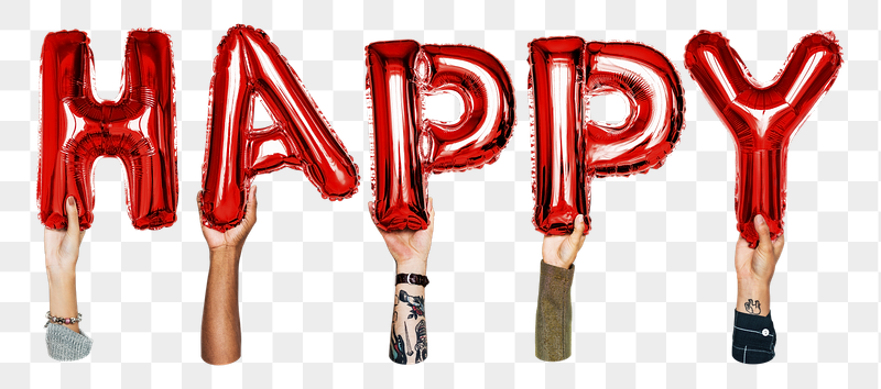 Happy word png, hands holding | Free PNG - rawpixel