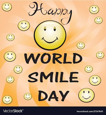 Happy world smile day sign vector image