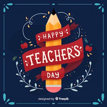 Happy world teacher's day background with lettering Free Vector