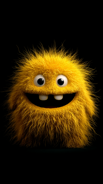 Happy Yellow Monster Character