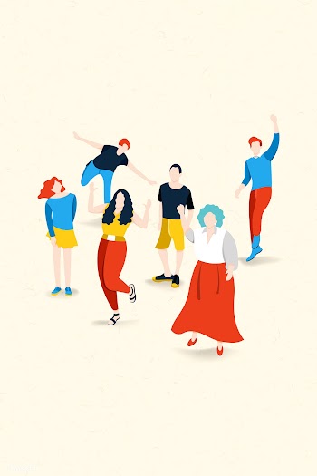 Happy young teens | Free stock vector - 1179684