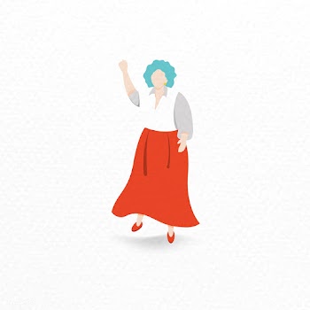 Happy young woman | Free stock vector - 1179625