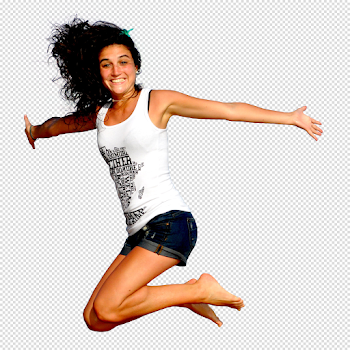 Happy Young Woman Jumping In The Sky PNG Image - PngPix
