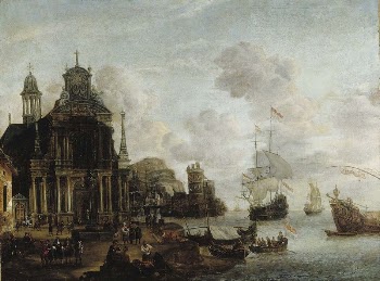 Harbour scene, 1673 | Free Photo - rawpixel