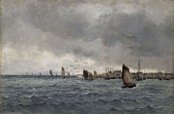 Harbour scene (concarneau), 1849 - | Free Photo - rawpixel