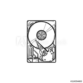 Hard drive hand drawn outline doodle icon