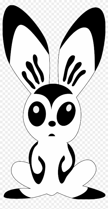 Hare Clip Art - Black And White Easter Bunny Clipart