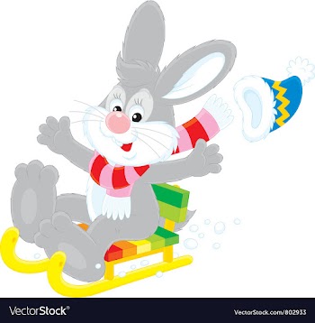 Hare driving in a sled vector image