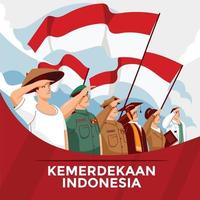 Hari Kemerdekaan Republik Indonesia mean Independence day of Indonesia Free Vector