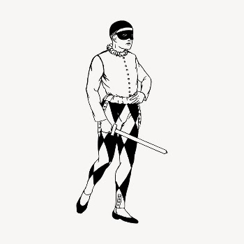 Harlequin, joker drawing, medieval illustration | Free Vector Illustration - rawpixel