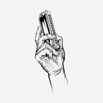 Harmonica drawing, vintage illustration psd. | Free PSD - rawpixel