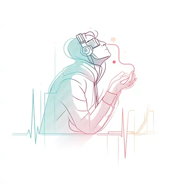 Harmony of Sound and Code: Minimalist Programmer Illustration Harmony of Sound and Code: Minimalist Programmer Illustration