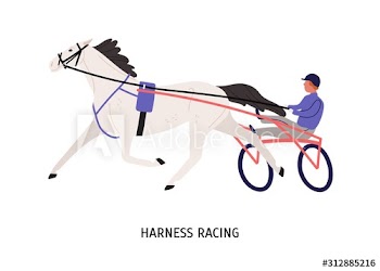 Harness racing flat vector illustration