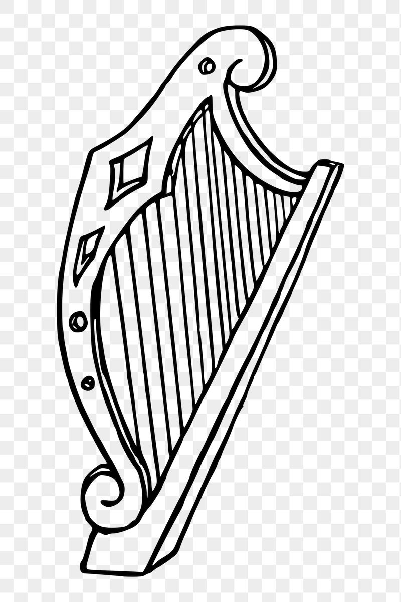 Harp png sticker musical instrument | Free PNG - rawpixel