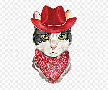 Harriet Bee 'cowboy Cat' Framed Painting Print, Red