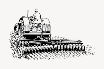 Harrow tractor clipart, vintage farming | Free Vector - rawpixel