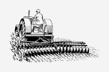 Harrow tractor drawing, vintage farming | Free Photo - rawpixel