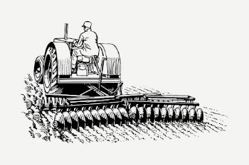 Harrow tractor drawing, vintage farming | Free PSD - rawpixel
