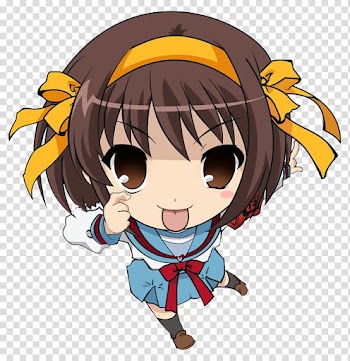 Haruhi Suzumiya Chibi Anime Desktop , Animation transparent background PNG clipart