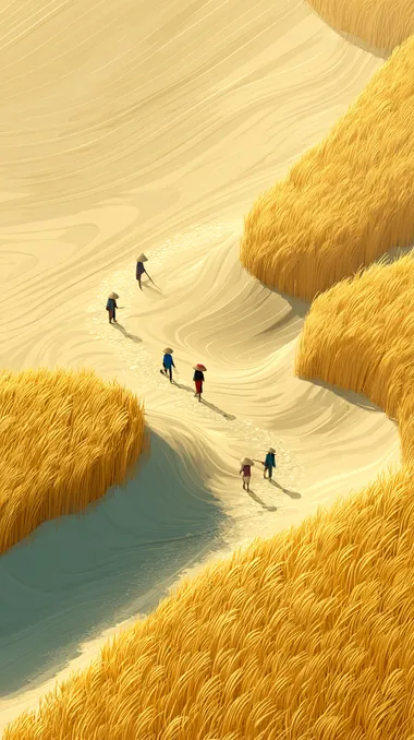 Harvesting Wheat in Golden Fields Harvesting Wheat in Golden Fields