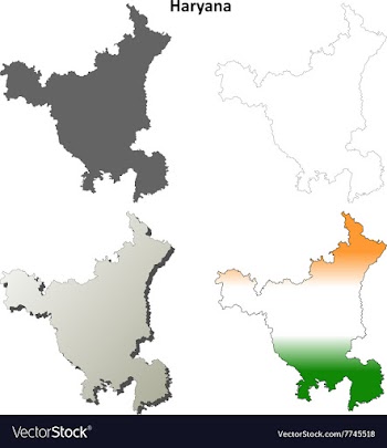 Haryana blank detailed outline map set vector image
