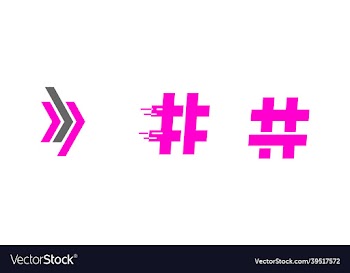 hash icon and minimalist growth and logistics logo