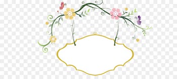 Hashtag Eating - Fresh flowers hand-painted border 