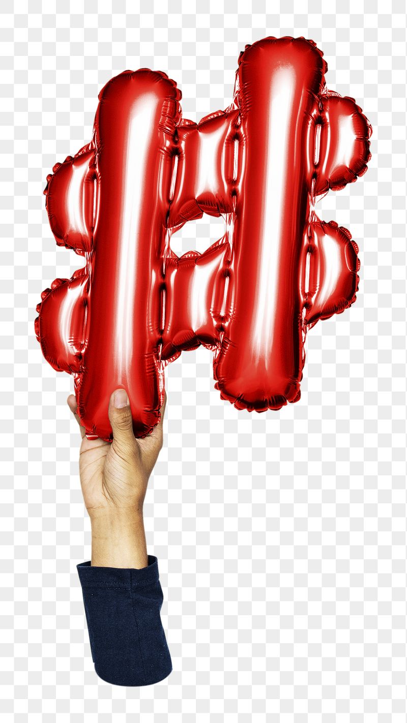 Hashtag png, letter foil balloon, | Free PNG - rawpixel