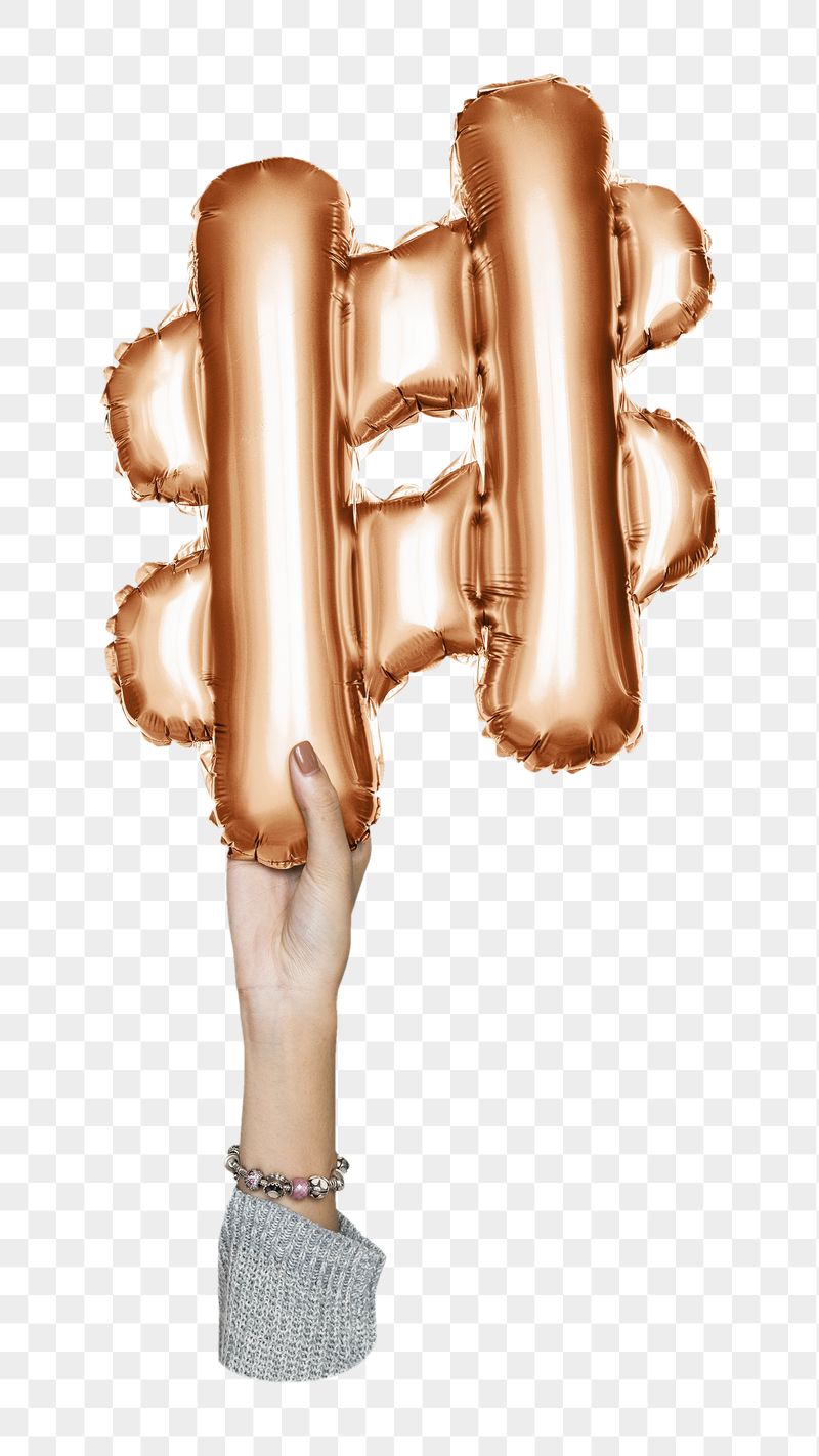 Hashtag png, letter foil balloon, | Free PNG - rawpixel