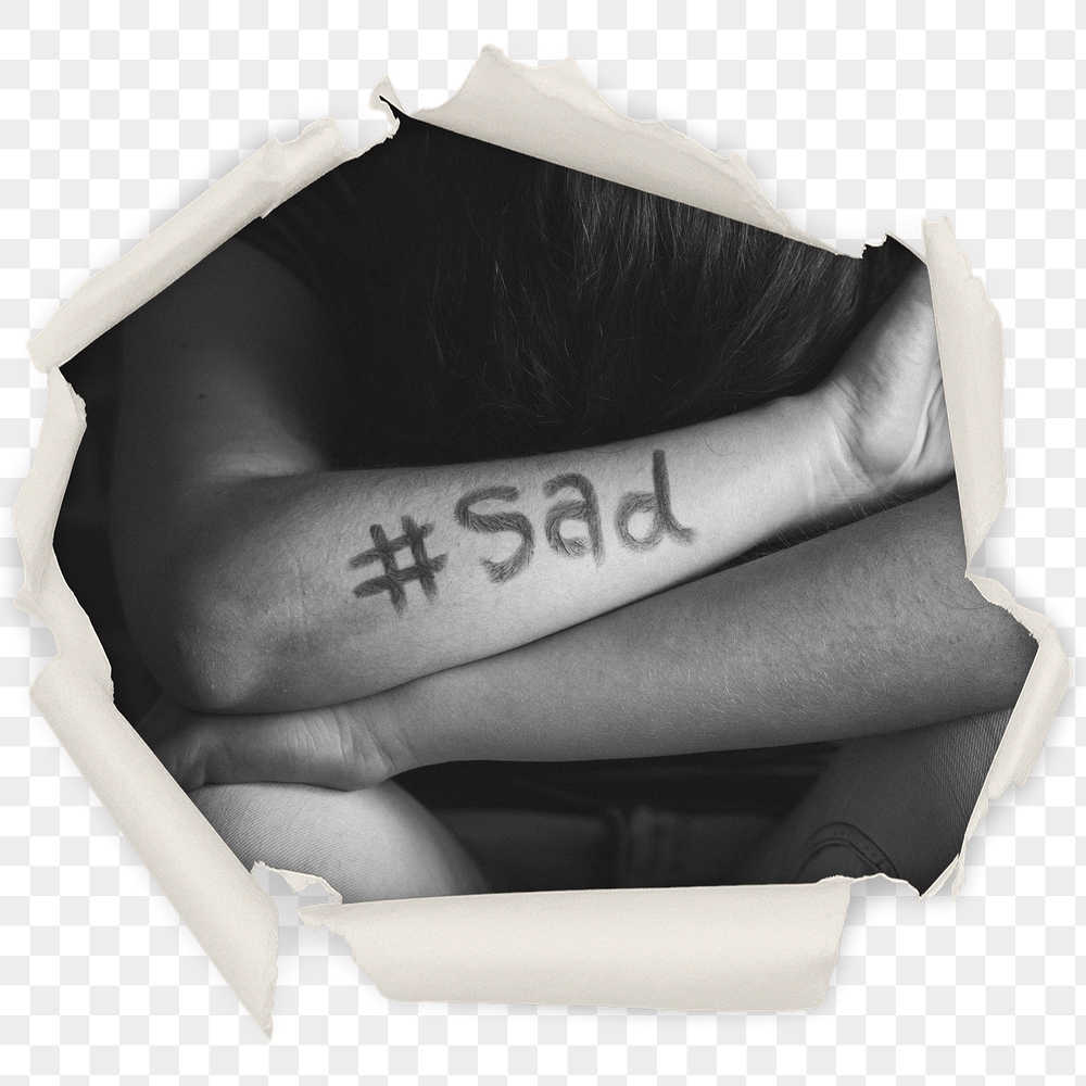 Hashtag sad png badge sticker, | Free PNG - rawpixel