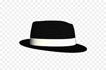 Hat Fedora Gangster - Broad-brimmed white hat rim black gang 