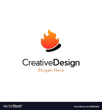 Hat fire logo design vector image