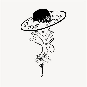 Hat lady, fashion  clipart, | Free Vector - rawpixel
