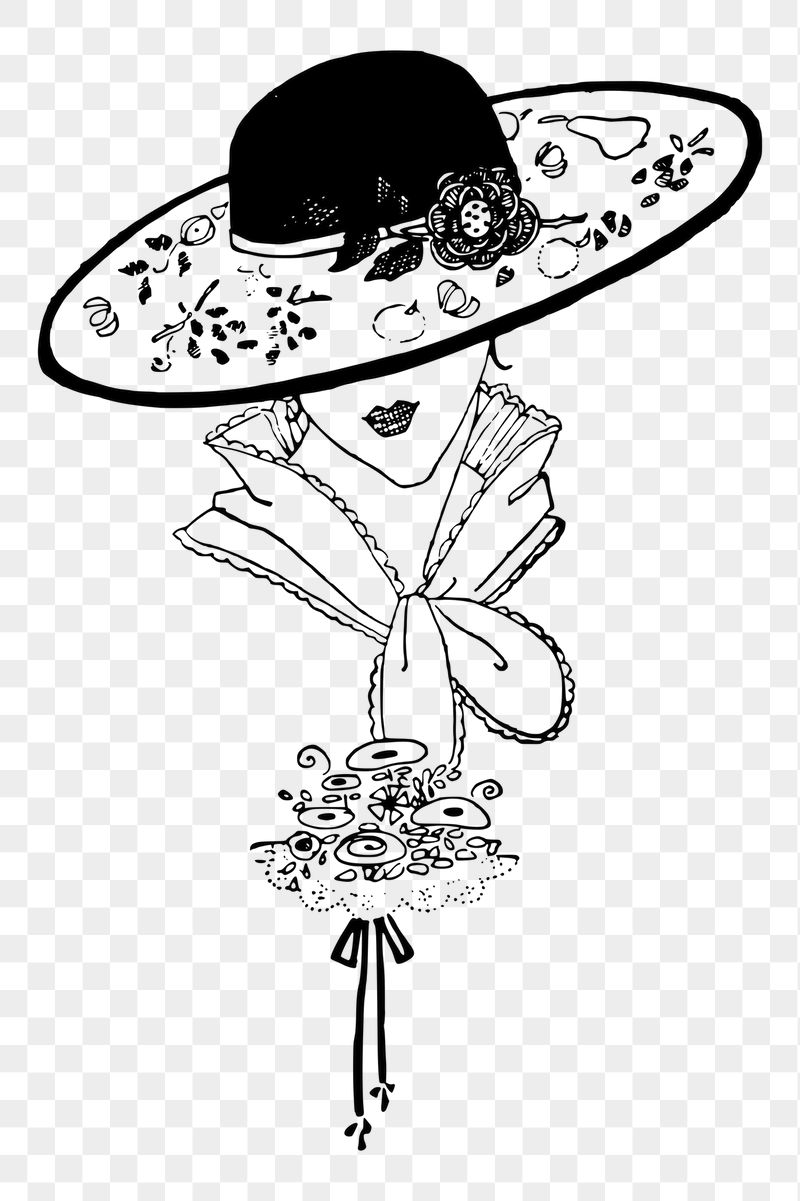 Hat lady, fashion png sticker, | Free PNG - rawpixel